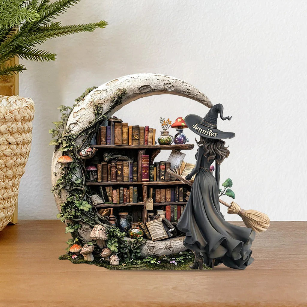 Beautiful Witch - Personalized Witch Custom Shaped Acrylic Plaque