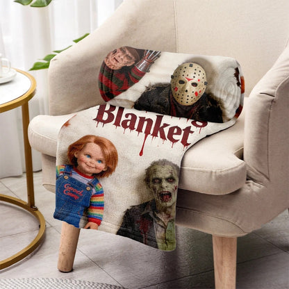 Personalized Horror Legends Blanket – Custom Name Creepy Characters Gift