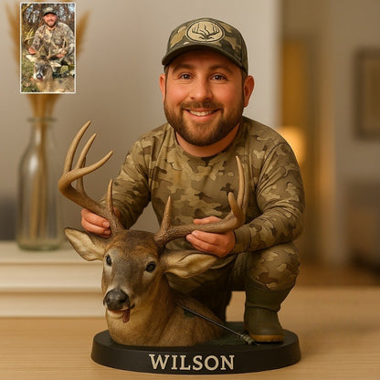 Custom Deer Hunting Photo Pixar Cartoon Style Acrylic Plaque
