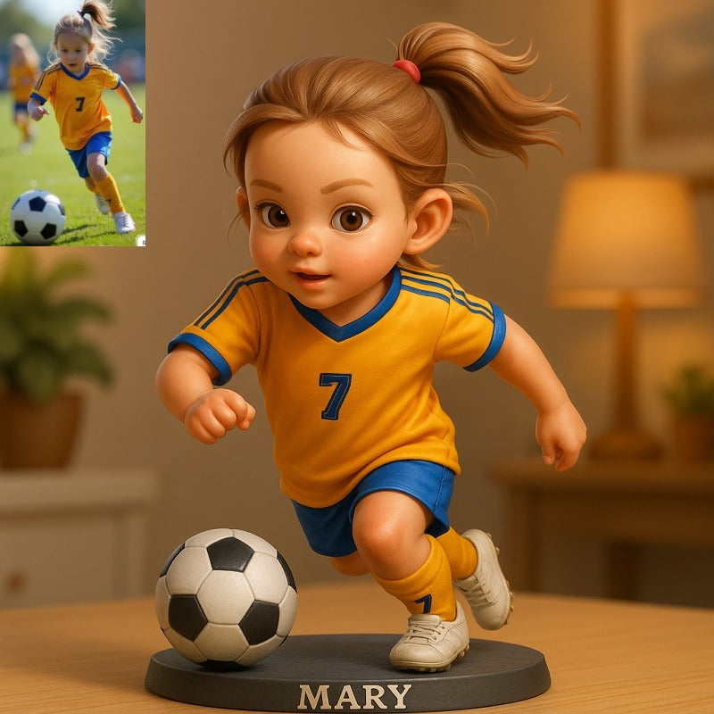 Custom Soccer Photo Pixar Cartoon Style Acrylic Plaque