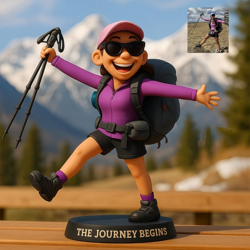 Custom Hiking Photo Pixar Cartoon Style Acrylic Plaque