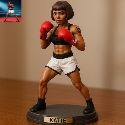 Custom Boxing Photo Pixar Cartoon Style Acrylic Plaque