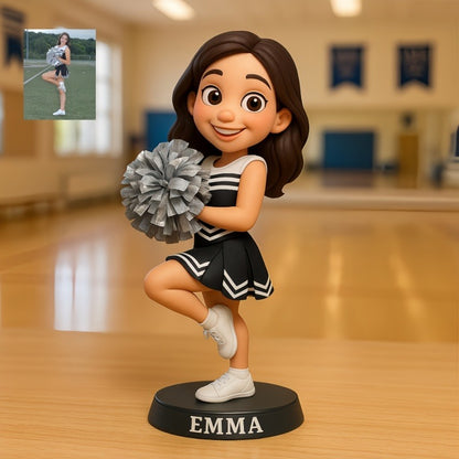 Custom Cheerleader Photo Pixar Cartoon Style Acrylic Plaque