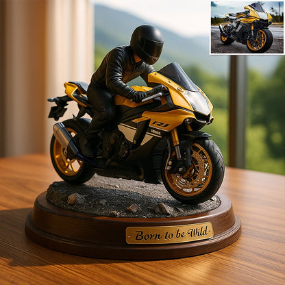 Custom Motorcycle Photo Pixar Cartoon Style Acrylic Plaque