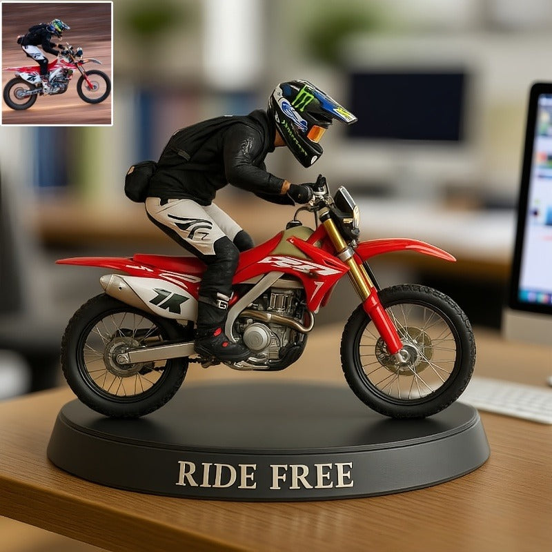 Custom Motorcycle Photo Pixar Cartoon Style Acrylic Plaque
