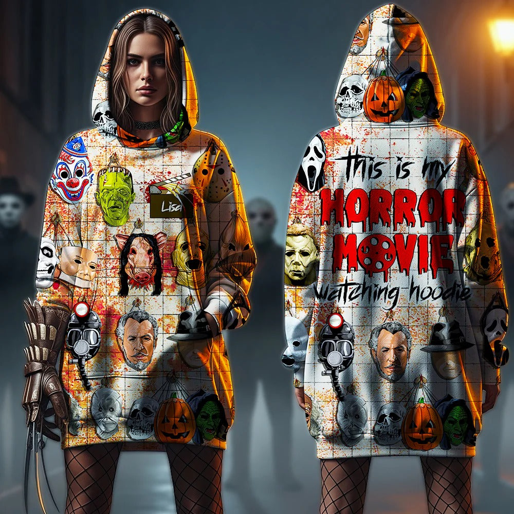 Horror Oversized Hoodie, Gift For Horror Fans