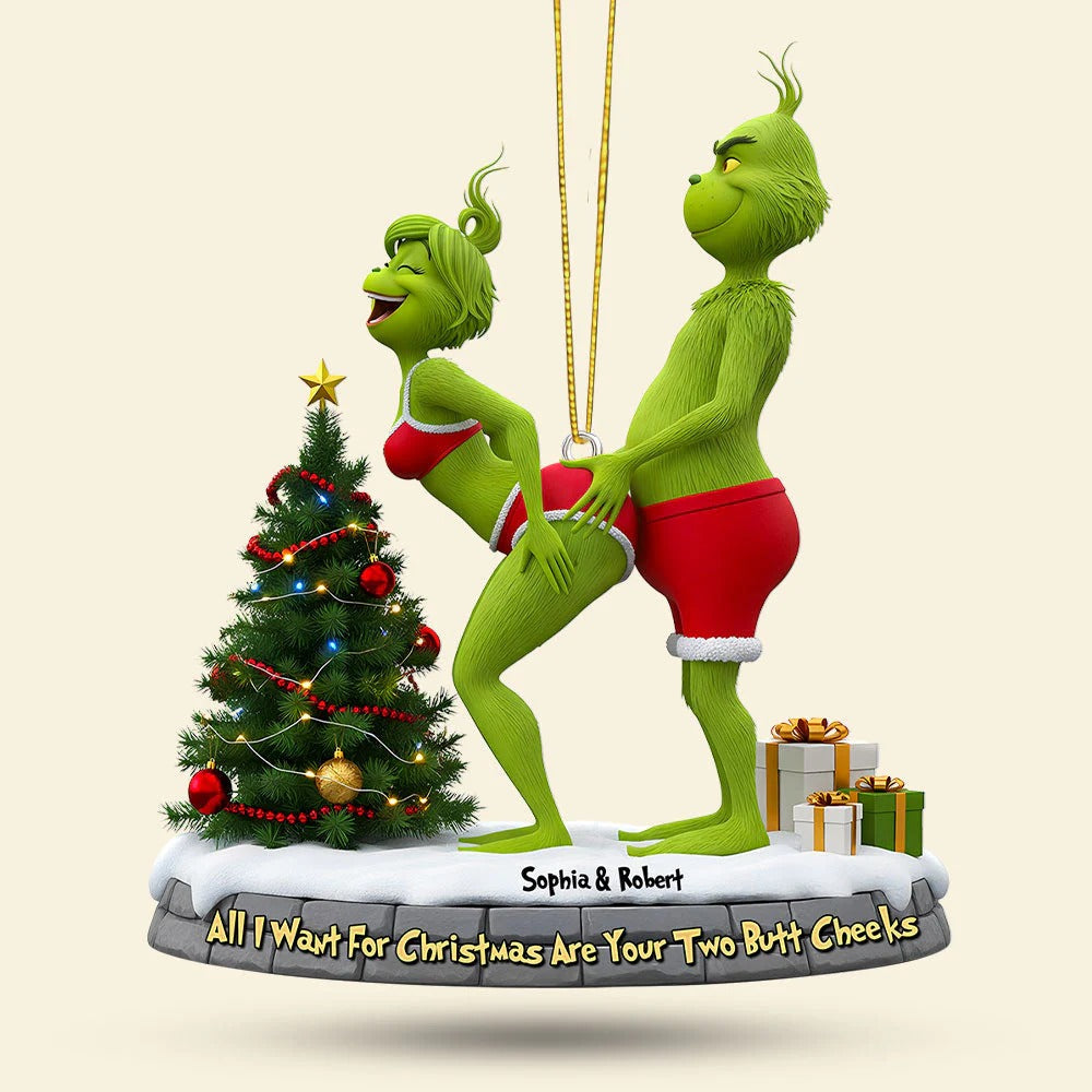 Naughty Green Couple Ornament - Personalized Christmas Gifts For Couple