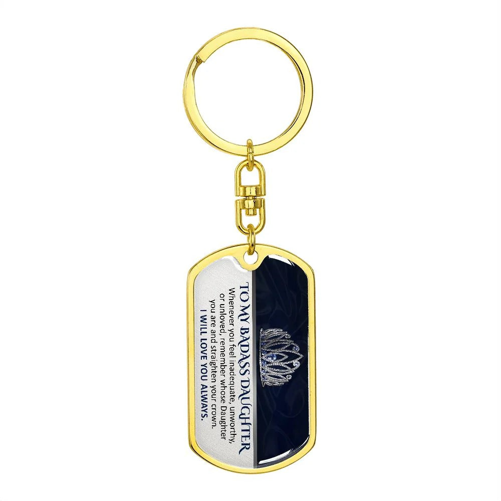 To My Badass Daughter Keychain - Gift Ideas For Adult Daughter Present Ideas