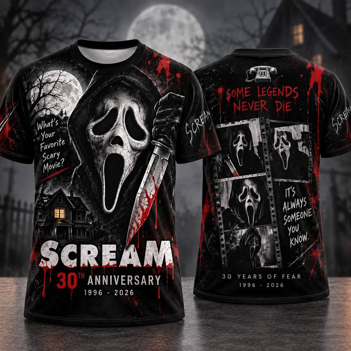 30 Years of Fear Horror Hoodie – Bloody Slasher Anniversary Pullover