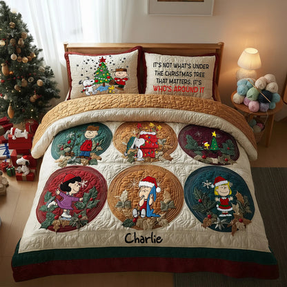 Festive Christmas Quilt Bed Set - Personalized Gifts For Cartoon Movie Fans
