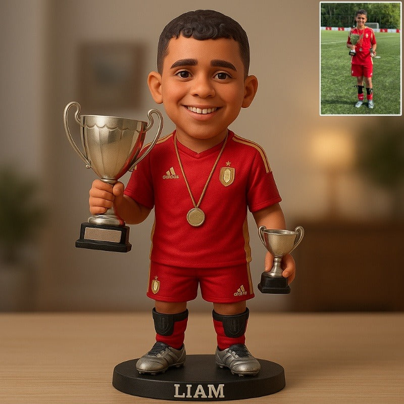 Custom Soccer Photo Pixar Cartoon Style Acrylic Plaque