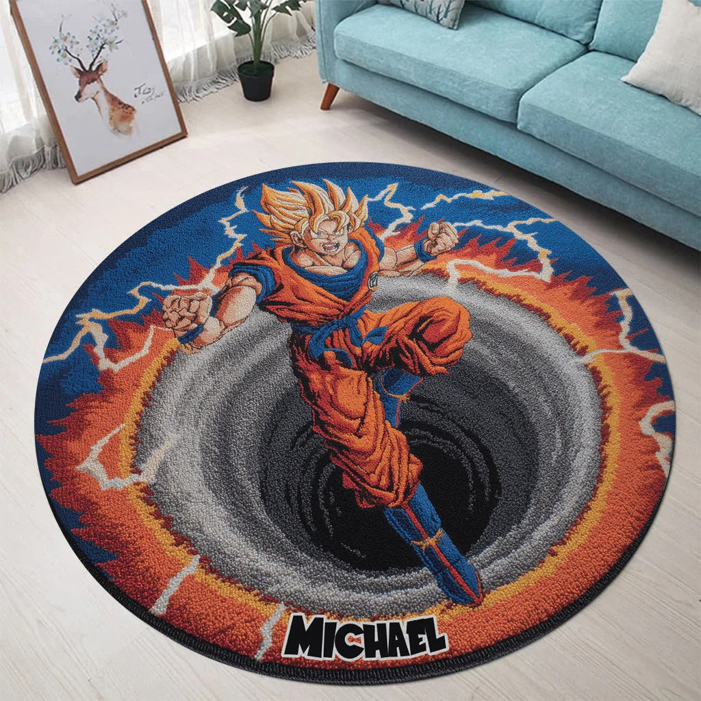Strong Dragon - Personalized Seven Balls Round Rug
