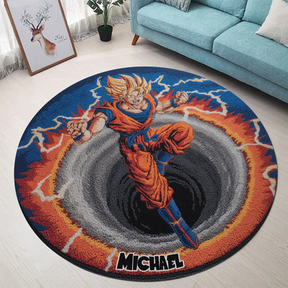 Strong Dragon - Personalized Seven Balls Round Rug