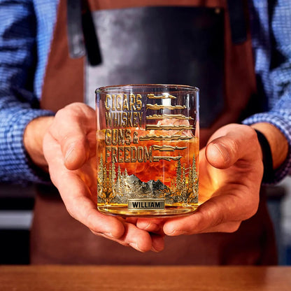 Gift For Bourbon/ Whiskey Lovers, Gift For Him - Personalized Whisky Whiskey Glass