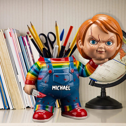 Scary Movies - Personalized Wooden Pen Holder
