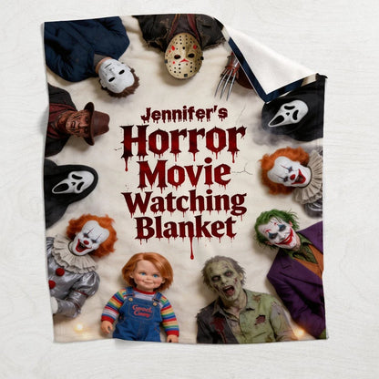 Personalized Horror Legends Blanket – Custom Name Creepy Characters Gift