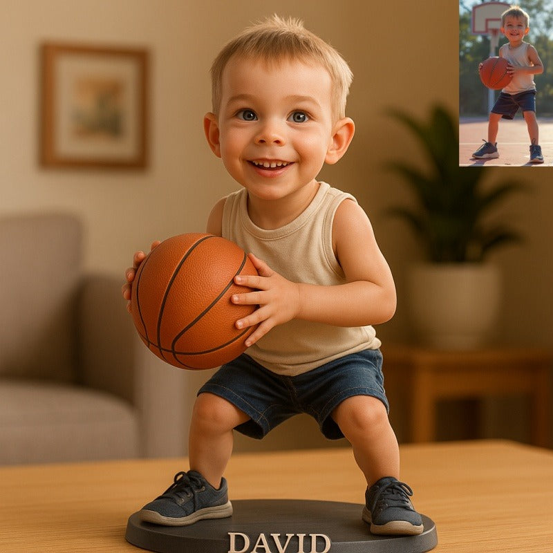 Custom Basketball Photo Pixar Cartoon Style Acrylic Plaque