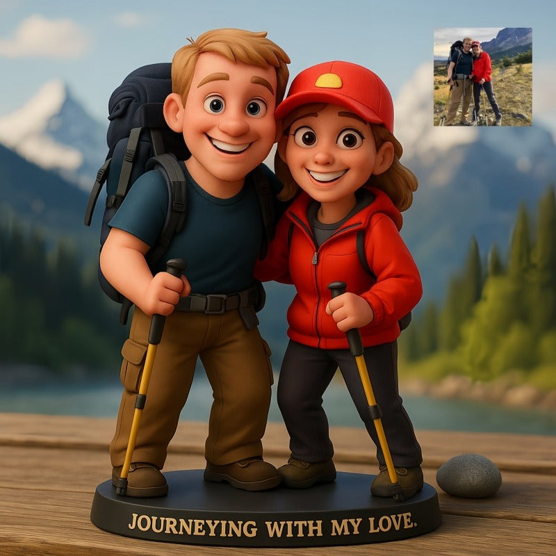Custom Hiking Photo Pixar Cartoon Style Acrylic Plaque