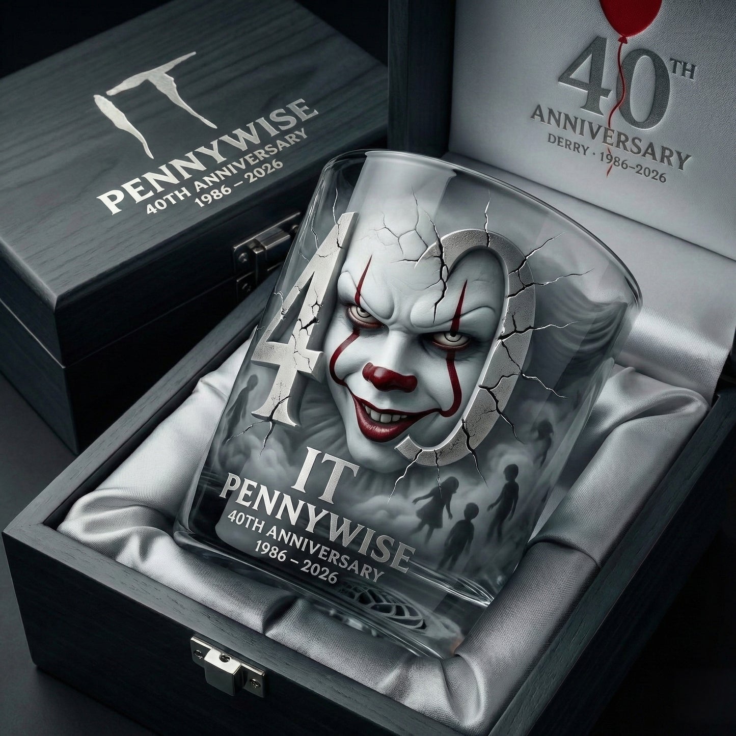 Horror Clown 40th Anniversary - Creepy Clown Whiskey Glass