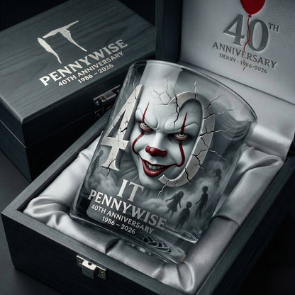 Horror Clown 40th Anniversary - Creepy Clown Whiskey Glass