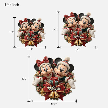 Welcome To Our Home - Personalized Mouse Custom Shaped Wood Sign