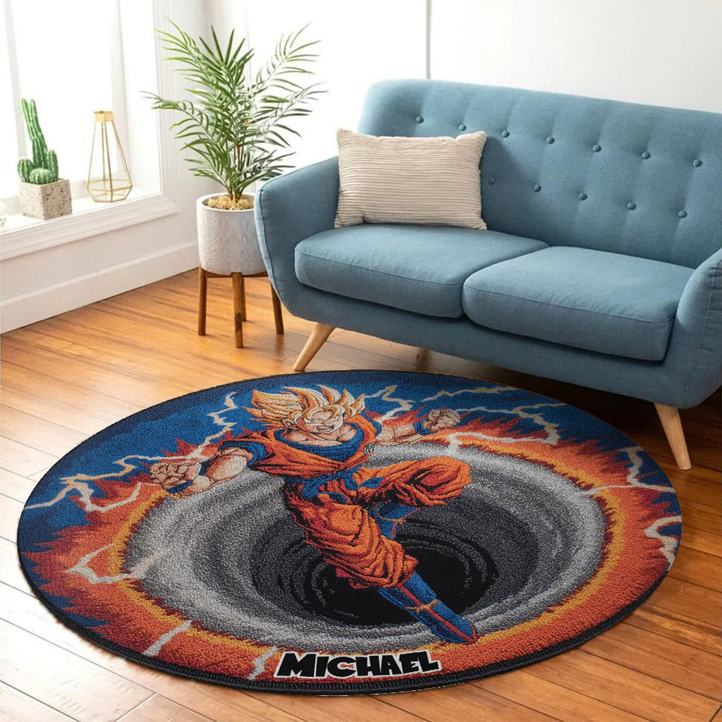 Strong Dragon - Personalized Seven Balls Round Rug