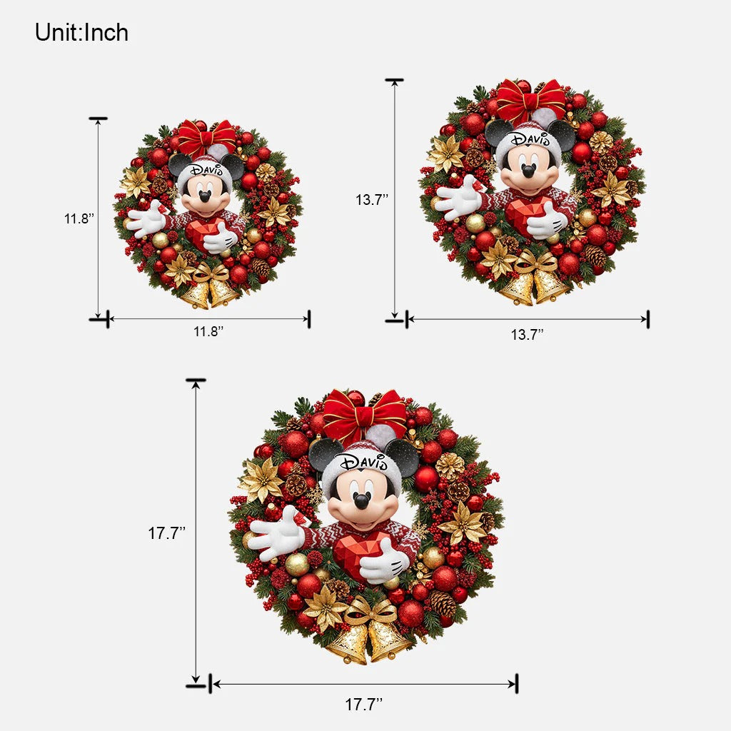 Merry Christmas - Personalized Mouse Custom Shaped Wood Sign