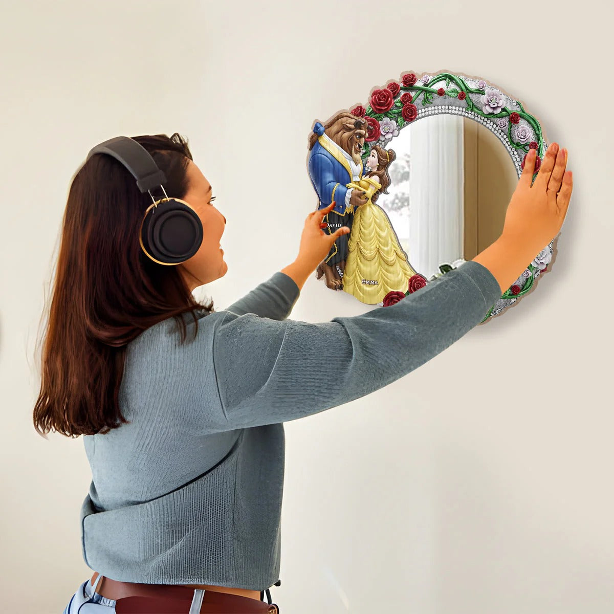 Tale As Old As Time - Personalized Mouse Wall Hanging Mirror
