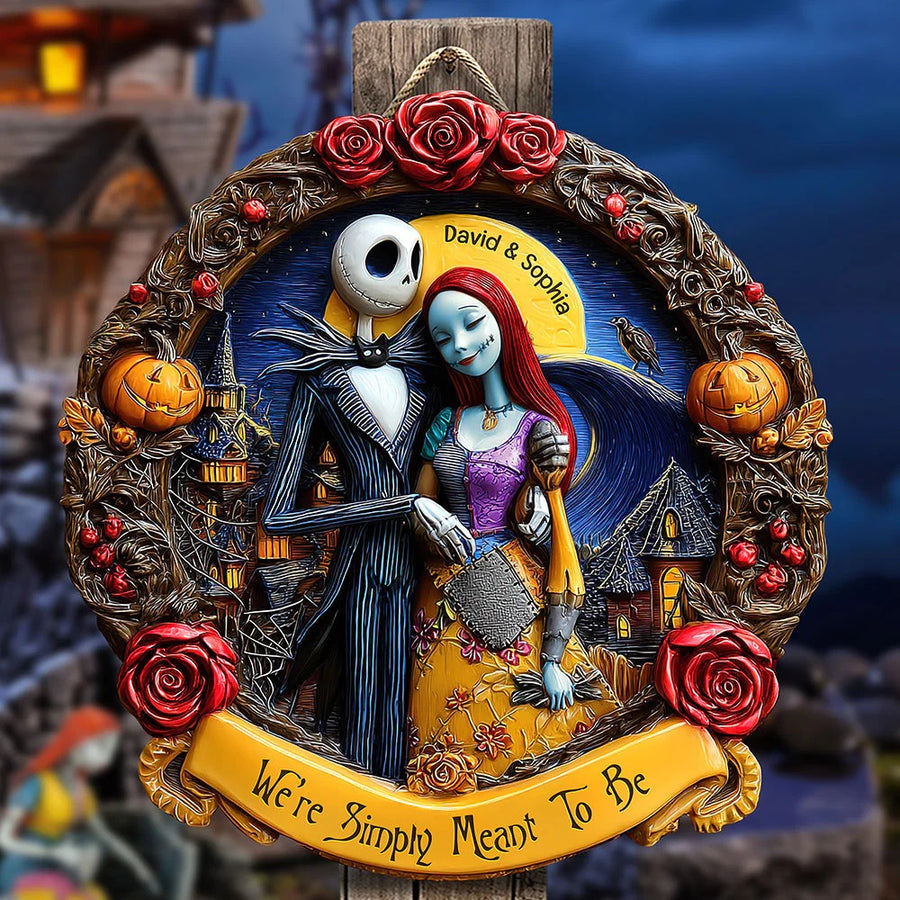 Horror Couple Wood Sign - Personalized Gifts For Couple Wood