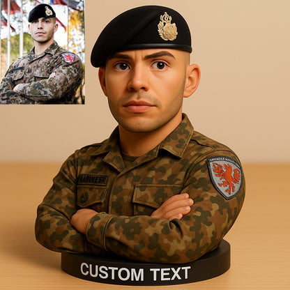 Custom Soldier Photo Pixar Cartoon Style Acrylic Plaque