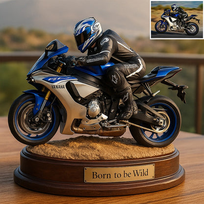 Custom Motorcycle Photo Pixar Cartoon Style Acrylic Plaque