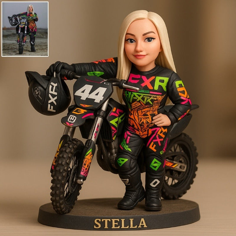 Custom Motorcycle Photo Pixar Cartoon Style Acrylic Plaque