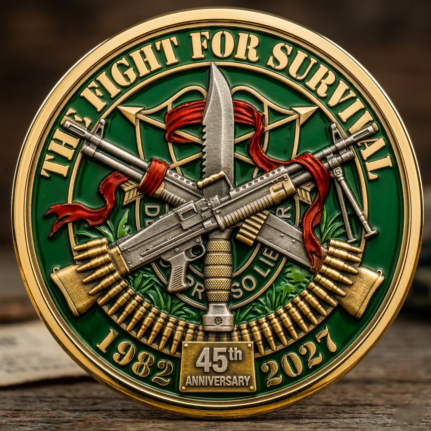 Jungle Warrior 45th Anniversary Commemorative Coin 1982–2027 – Action Hero Collector Coin