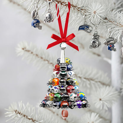 Football Helmet Christmas Tree Ornament - Personalized Gifts For American Football Lovers