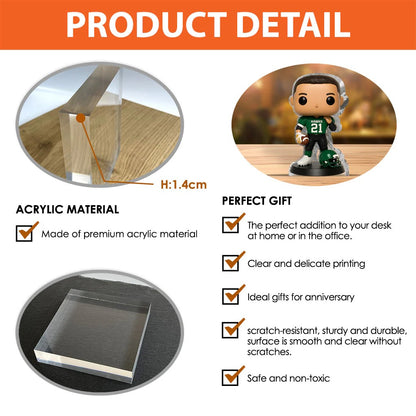 Custom Figure From Any Photo - Personalized Football Custom Shaped Acrylic Plaque