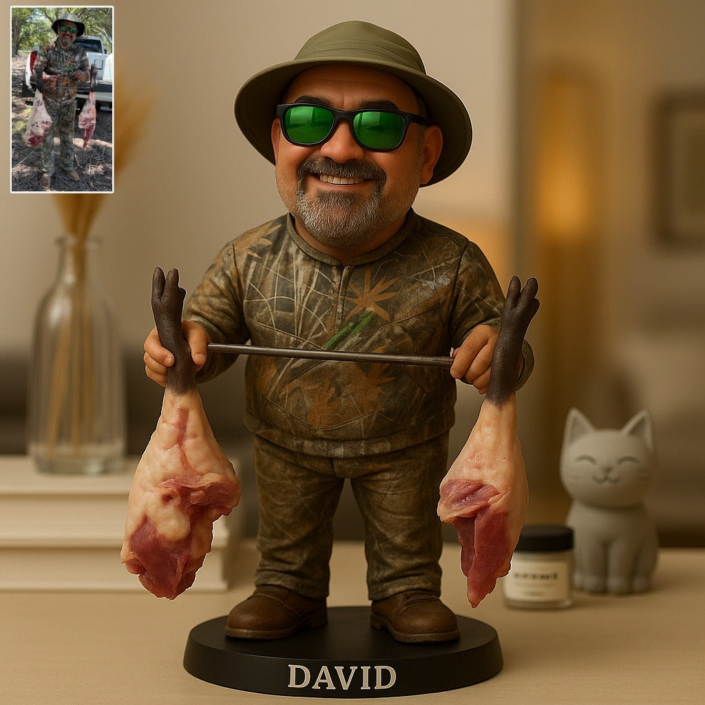 Custom Deer Hunting Photo Pixar Cartoon Style Acrylic Plaque