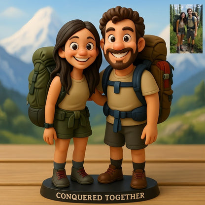 Custom Hiking Photo Pixar Cartoon Style Acrylic Plaque