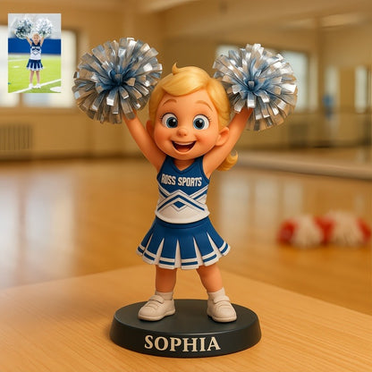 Custom Cheerleader Photo Pixar Cartoon Style Acrylic Plaque