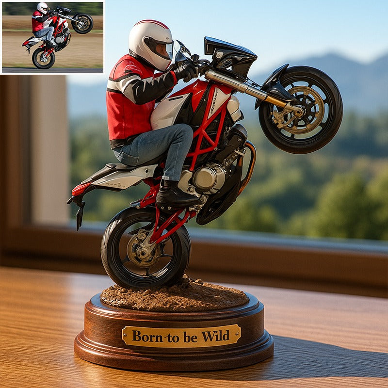 Custom Motorcycle Photo Pixar Cartoon Style Acrylic Plaque