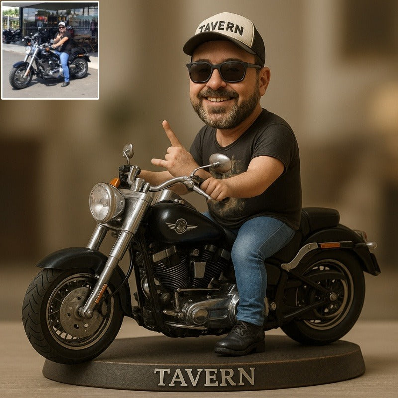 Custom Motorcycle Photo Pixar Cartoon Style Acrylic Plaque