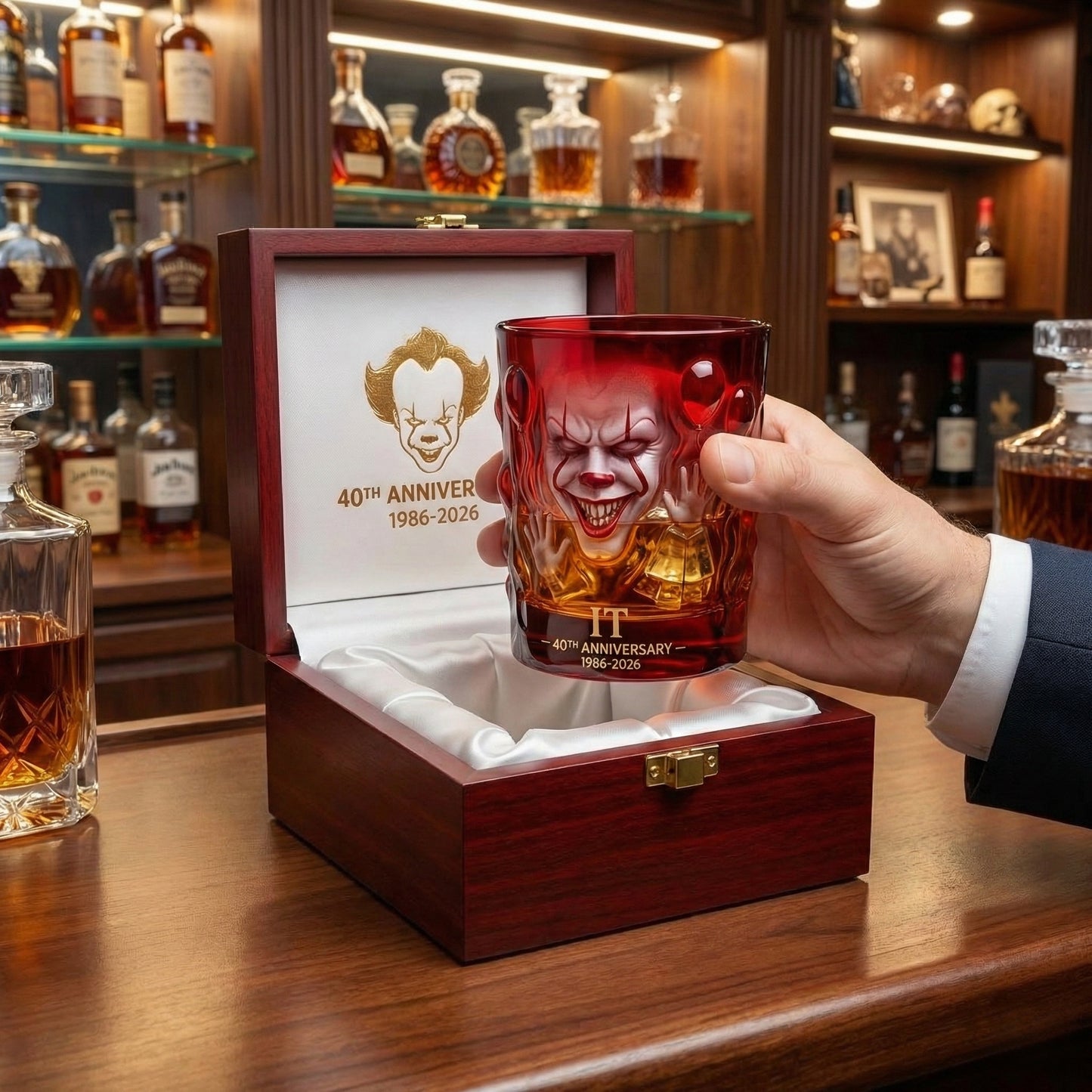 Horror Clown 40th Anniversary - Creepy Clown Whiskey Glass