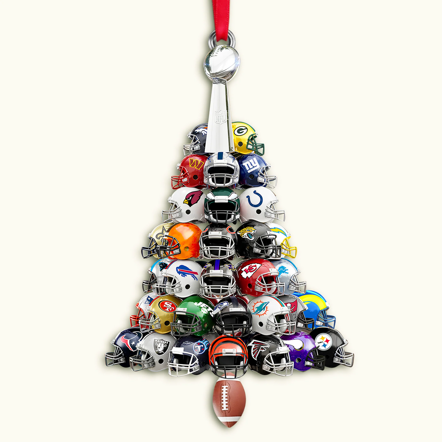 Football Helmet Christmas Tree Ornament - Personalized Gifts For American Football Lovers