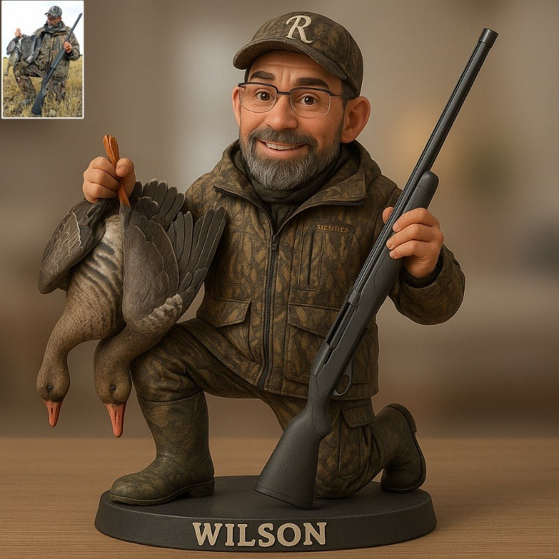 Custom Deer Hunting Photo Pixar Cartoon Style Acrylic Plaque