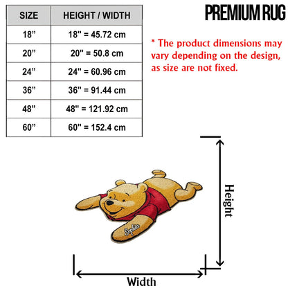 Lazy Bear - Personalized Mouse Shaped Doormat/ Rug