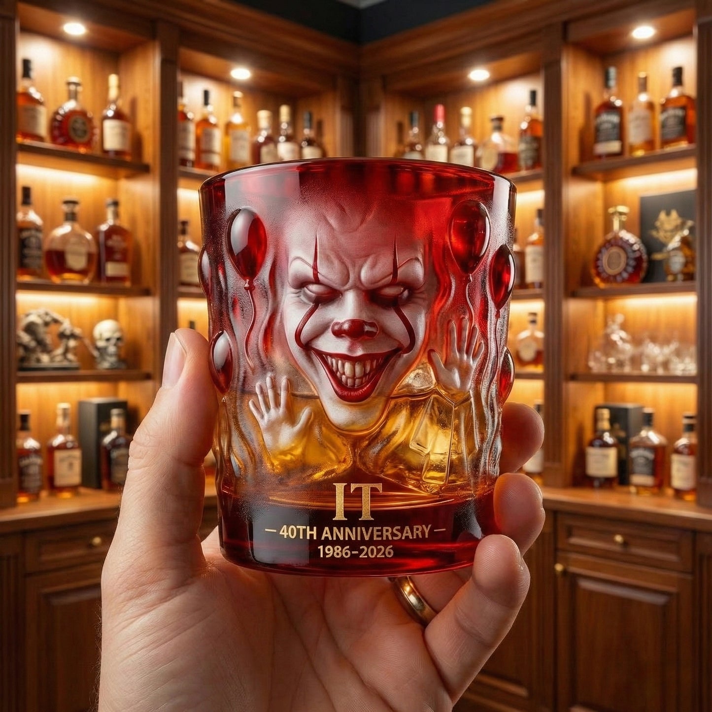 Horror Clown 40th Anniversary - Creepy Clown Whiskey Glass