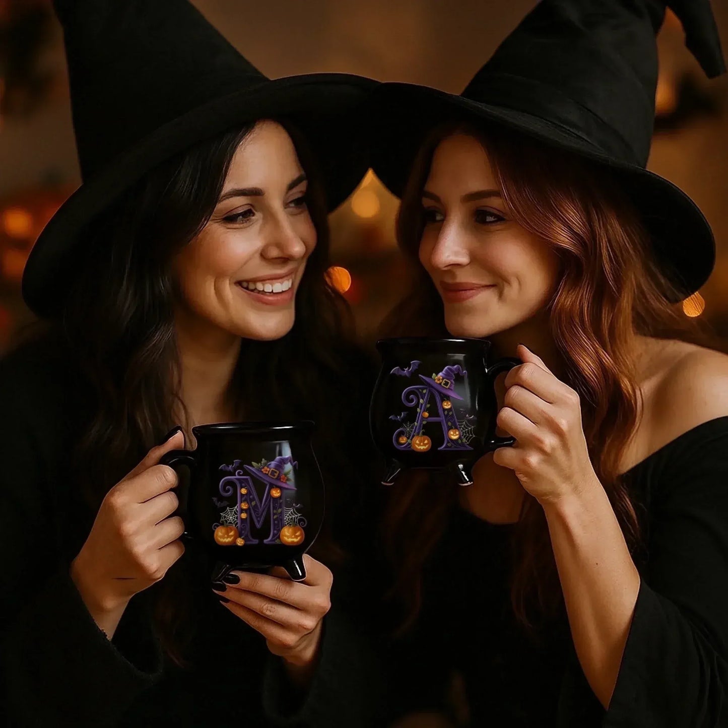 Custom 12oz Ceramic Cauldron Coffee Mug - Personalized Halloween Witchy Gifts For Besties, Sisters, BFF, Family, Yourself - Brew And Boo