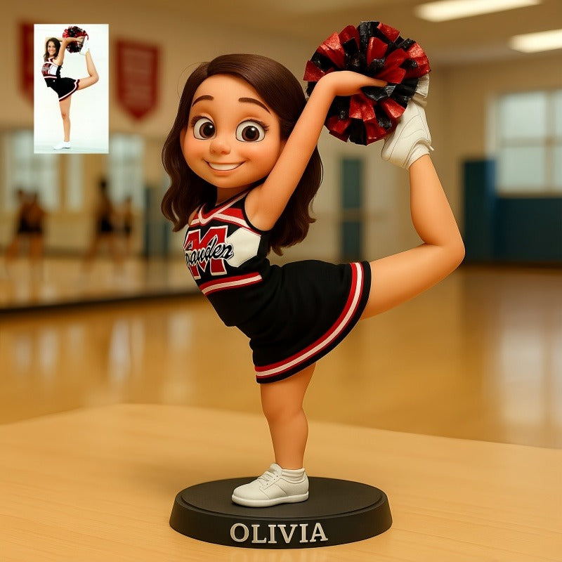 Custom Cheerleader Photo Pixar Cartoon Style Acrylic Plaque