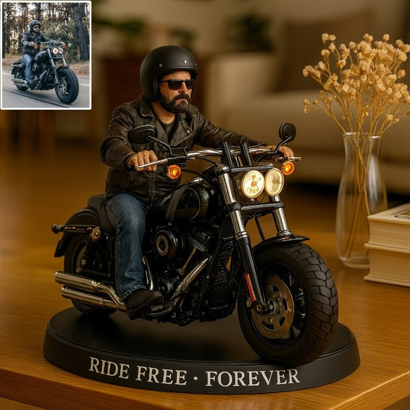 Custom Motorcycle Photo Pixar Cartoon Style Acrylic Plaque