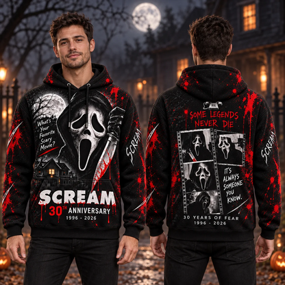 30 Years of Fear Horror Hoodie – Bloody Slasher Anniversary Pullover