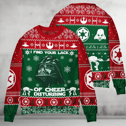 I Find Your Lack Of Cheer Disturbing - Personalized Galaxy Ugly Sweater, Xmas Ugly Sweatshirt